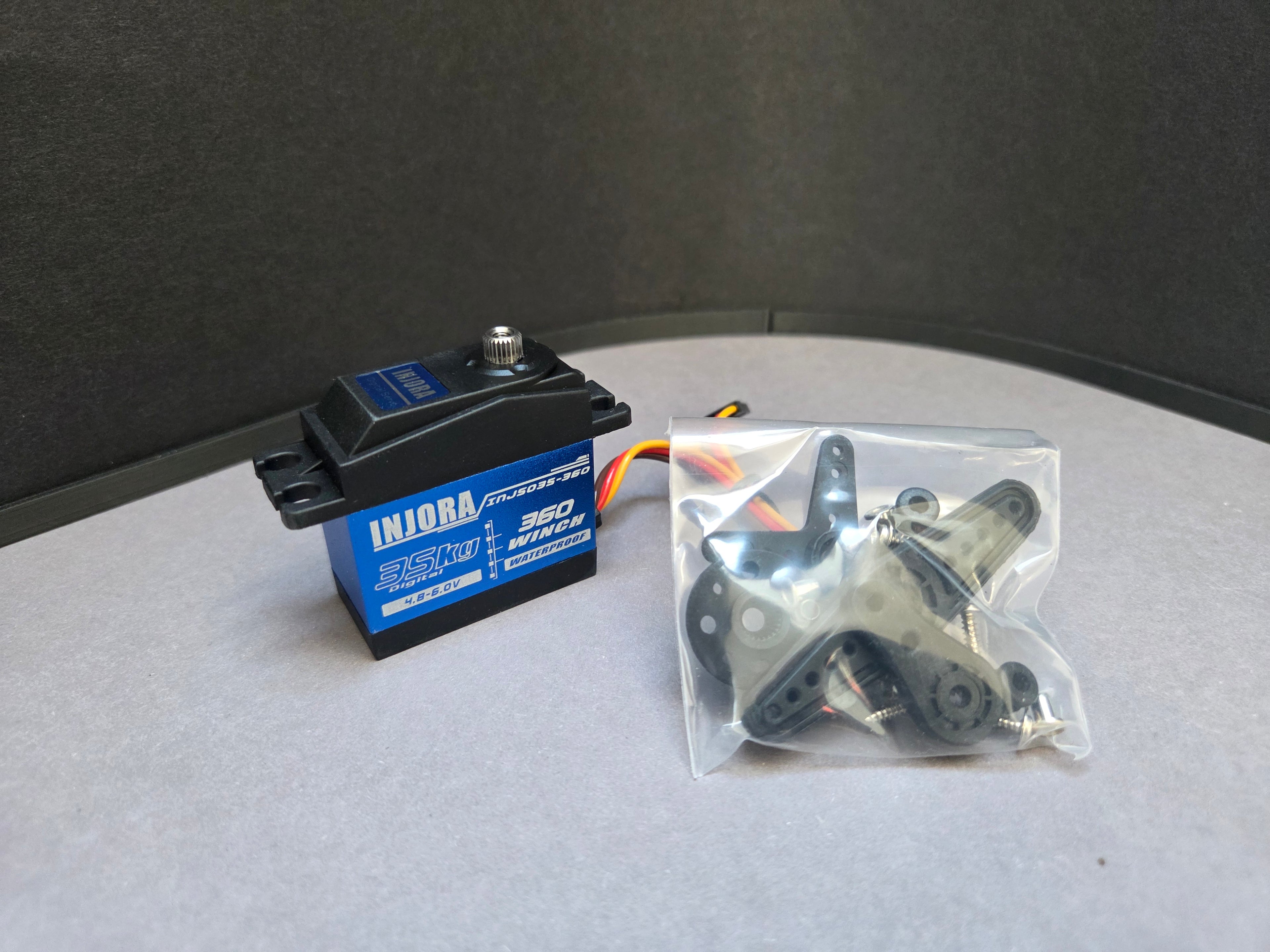 INJORA 35KG Digitales Servo – Wasserdicht | 360° Rotation | Kompatibel mit Wiesel MK20 & RC Crawler, Auto, Boot