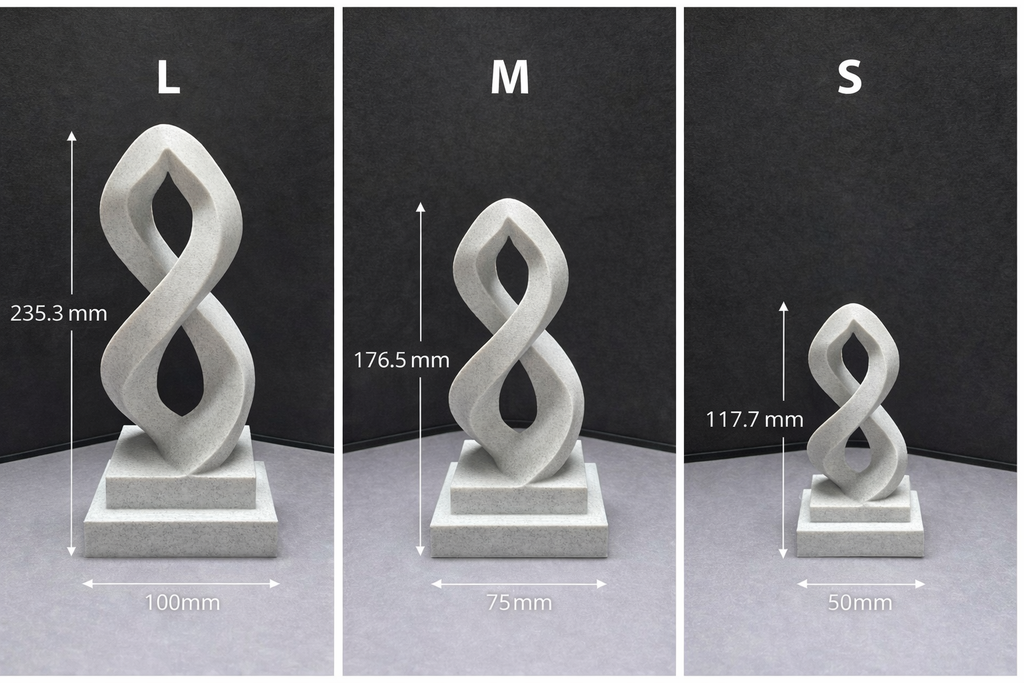 Infinity Embrace – Designskulptur in Marmor-Optik