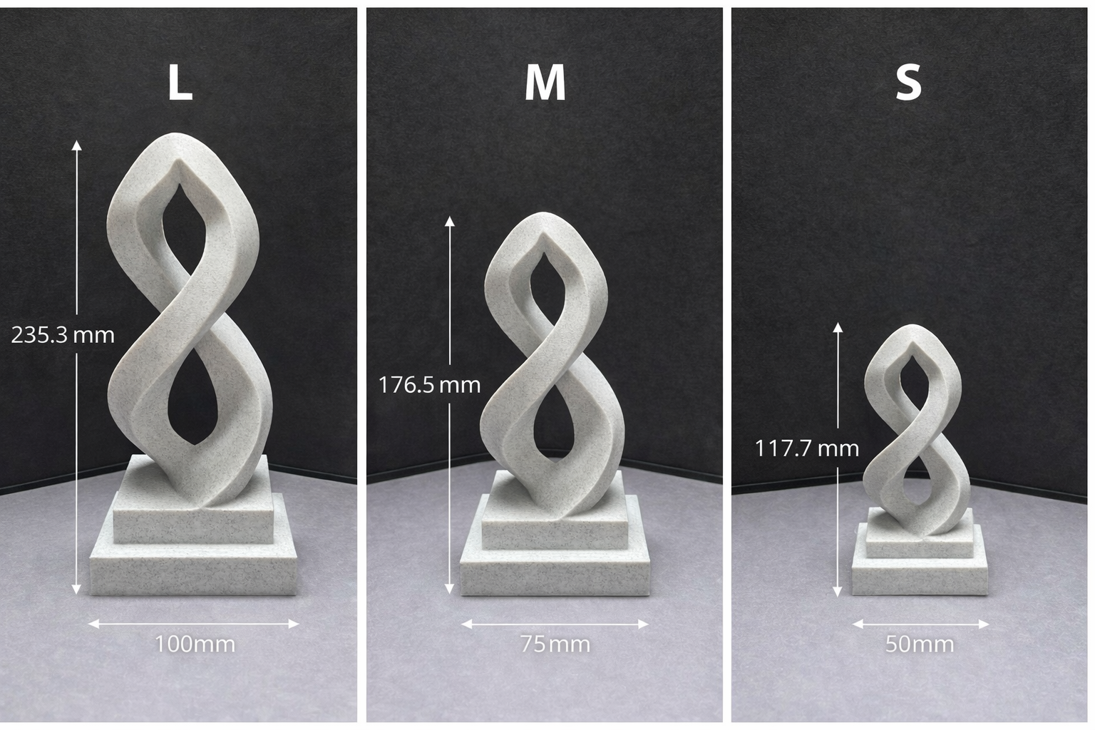 Infinity Embrace – Designskulptur in Marmor-Optik